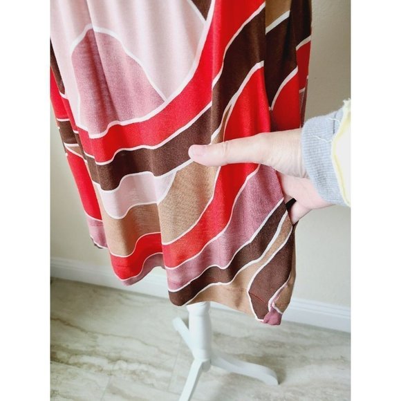 Missoni Women's Baby Doll Dress 4 Colorblock Stripes Orange Brown Mini - Picture 4 of 15